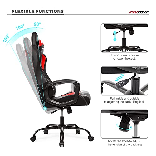 IWMH Sedia da Gaming, Poltrona Gaming Ergonomica