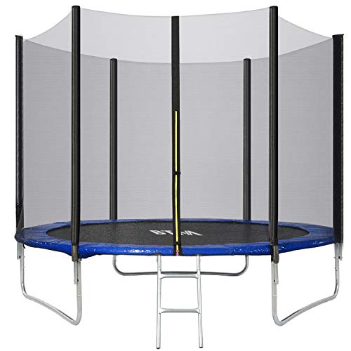 Rocket Bunny Trampoline d'extérieur pour enfants, trampoline de jardin avec filet de sécurité et housse de bord d'échelle (1,8 m)