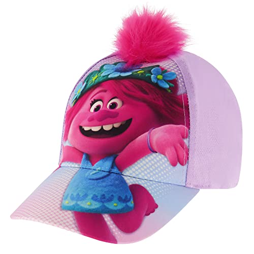 DreamWorks Girls' Baseball Cap, Trolls Adjustable Kids Hat for Ages 4-7