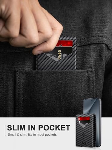 Image of Wallet for Men Slim Leather Wallets for 13-17 Cards, RFID Blocking Thin Card Holder Wallet with ID Window & Large Capacity Cash Slot, Minimalist Bifold Small Wallet for Front Pocket, Gift for Men