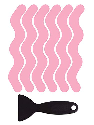 Pannow Lot de 24 autocollants antidérapants pour baignoire, douche et salle de bain (rose) Cover