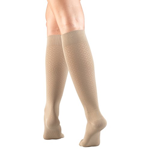 Image of Truform Compression Socks, 15-20 mmHg, Knit Women's Dress Socks, Knee High Over Calf Length