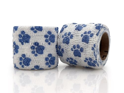 Image of OVIK Health PetFlex Paw Pack - Flexible Self-Adhering Elastic Bandage for Wound Care - First Aid Wrap for Small Animals Like Dogs, Cats, and Other Pets - 2 inch, 2 Rolls