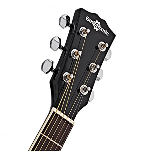Gear4music SA10 Guitare Acoustique Folk Adulte Debutant Noir - Les Beatles, Paul McCartney, John Lennon, RIngo Starr, George Harrison Gear4music SA10 Guitare Acoustique Folk Adulte Debutant Noir – Image 6
