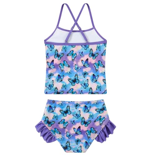 Image of BFUSTYLE Girls Swimsuit 3 Pieces Rash Guard Kids Long Sleeves Bathing Suit 3-8 Years Sun Proction Swimwear Tankini