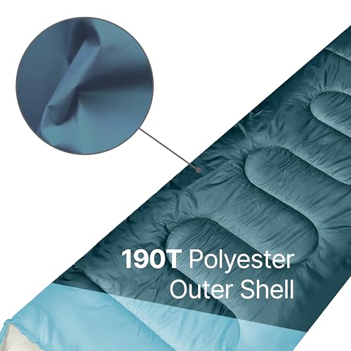 Premium Lightweight Sleeping Bag for Adults & Kids, 400 GSM, 4 Season Waterproof Sleeping Bag, Comfortable & Portable, Machine Washable, Camping & Hiking Essential - Image 6