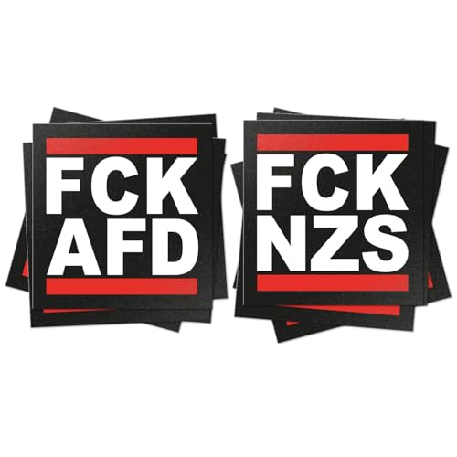 100 pegatinas 50 x CFAFD + 50 x CFNZS – 7,4 x 7,4 cm – Política Izquierda Exterior Pegatinas grandes FCK AFD & NZS