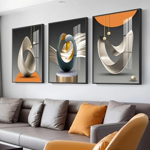 Tableaux d'art mural géométrique moderne 60x80cm pour salon chic