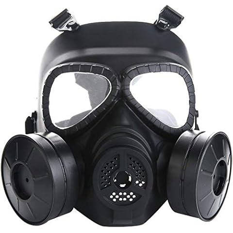 Sutekus M04 Airsoft Mask Full Face Skull CS Mask with Fan (2 Fans) Cover