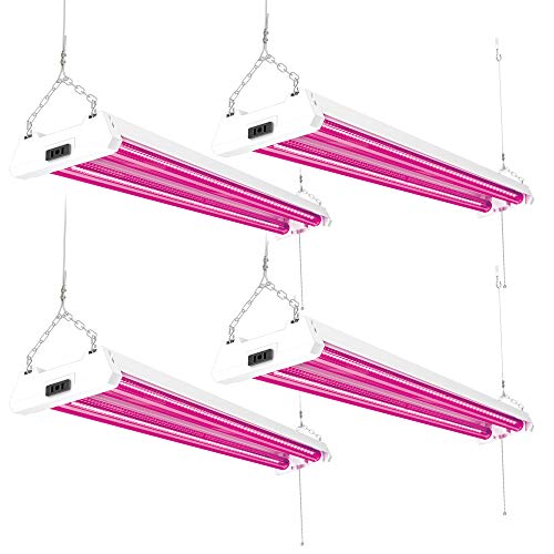 Sunco Lighting 4 Pack LED Grow Light, 40W, Red & Blue Light, Integrated