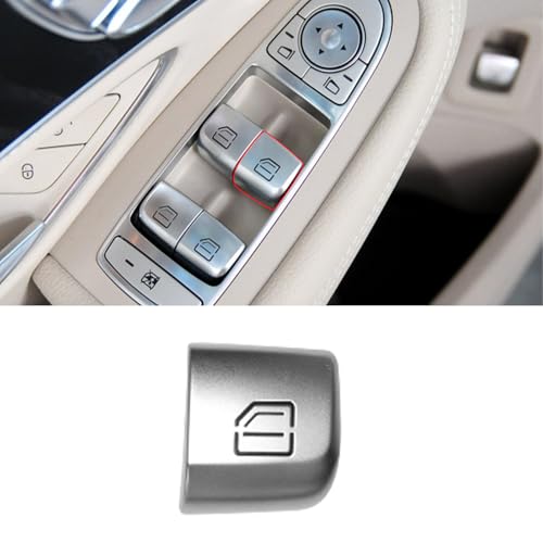 Chrome Window Control Switch Cover Cap For Mercedes C-Class, GLC, S-Class - Direct Replacement, AUXITO Brand, 2-Year Warranty