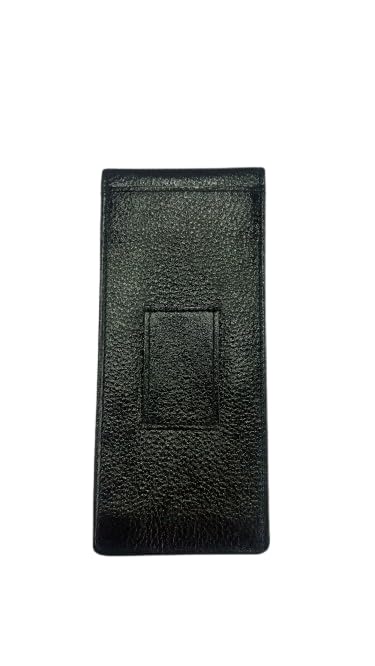 Image of Leatherman Unisex Genuine Leather Spectacle Case - Black | Modern Eyeglass & Sunglass Case | Card Slots, Phone Storage & Utility Pockets