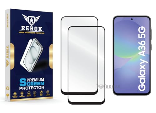 Image of Gorilla Tempered Glass Screen Protector Compatible with Samsung Galaxy A36 5G [Pack of 2] | Edge-to-Edge, Bubble-Free, Case Friendly, Easy Installation Kit
