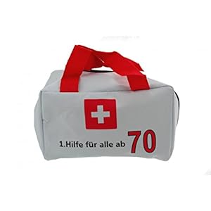 Udo Schmidt Geburtstags Tasche 1.Hilfe für alle ab 70 Jahre Party Deko Geburtstagstasche