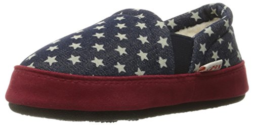 Acorn unisex-kid's Colby Gore Moc Slipper, Navy Stars, 8-9 Toddler