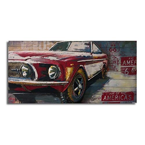 3D Metal Picture Sport Car Red | Contemporary Metal Art Dimensions : 80 x 120 x 7 cm | Metal Wall Art Metal Picture 3D