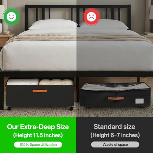 Under-Bed-Storage-with-Wheels-12-Height-Under-Bed-Storage-Extra-Deep-Under-Bed-Storage-Containers-Perfect-for-14-Bed-Frame-No-Assemble-Metal-Rolling-Underbed-Storage-for-Clothes-Shoes-Blankets
