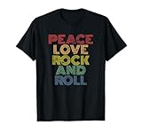 Peace Love Rock'n'Roll Distressed Rock Concert T-Shirt