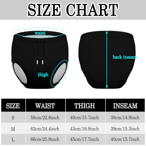 Image of Glitopper 2 Pcs Reusable Adult Swim Diapers Special Needs Cloth Diaper Covers Washable Nappy Trunks Waterproof Leakproof for Postpartum Women Incontinence Protection Unisex(Black,L)