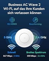 Cudy AC1200 Gigabit Wireless Access Point, Gigabit RJ45, Business-WLAN-Lösung Mit Mesh-Unterstützung, Beamforming, MU-MIMO, PoE Oder DC-betrieben, AP1300 – Ansicht 3