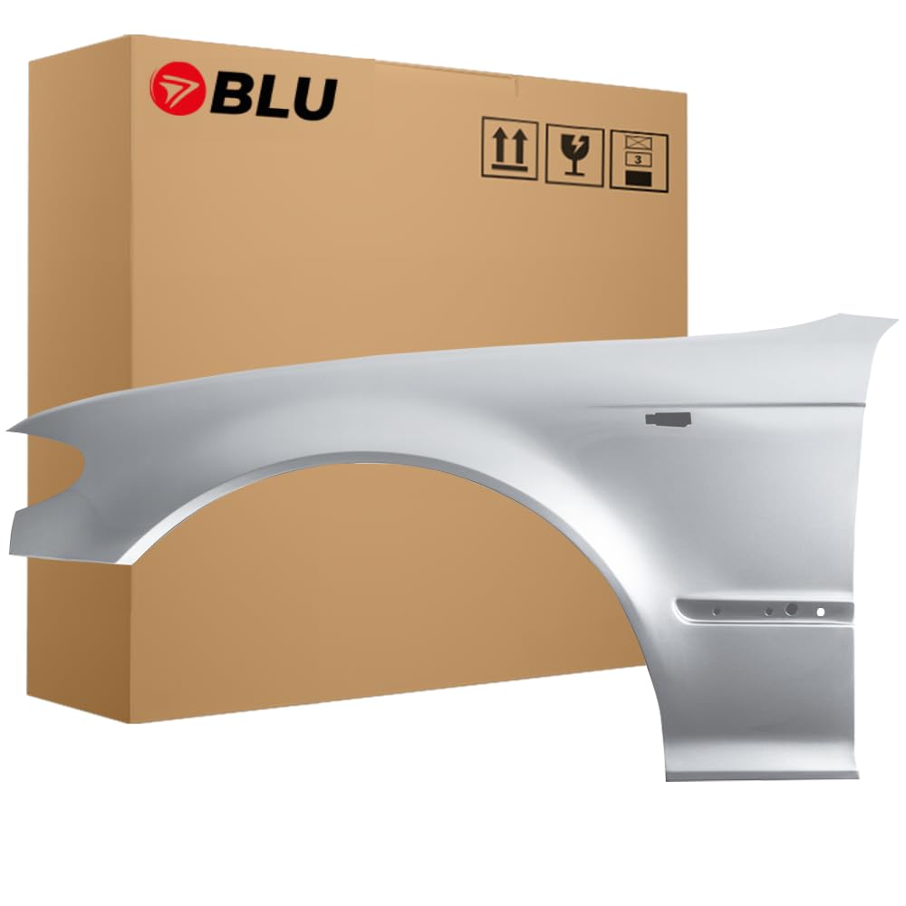 BLU Premium Kotflügel Passend für BMW 3 E46 Lift 354 Links Grau | 2001-2005 | Vorderseite Vorne | Verzinkt & Lackiert | Einbaufertig