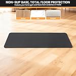 MABOZOO 0.5 Inch Walking Pad Mat, 55x24 Inch Non-Slip Treadmill Mat for Walking Pad, Treadmill, Bike, Exercise, Heavy Duty Workout Floor Protection for Carpet Floors(Black) - Image 3