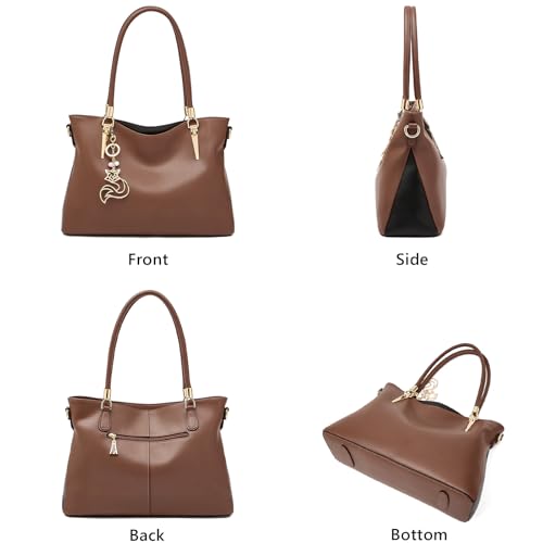 Image of FOXLOVER Soft Genuine Leather Medium Purses for Women Tote Bag Handbags with Top-handles Shoulder Satchel Purse