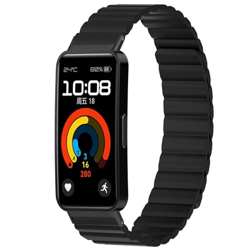 [ULIGADUO] pxg ݊For HUAWEI Band 10 / Aluminum EditionX}[gEHb`ɑΉ VR }OlbgX`[xg For HUAWEI Band 9/ 8ɂΉ poh (ubN)