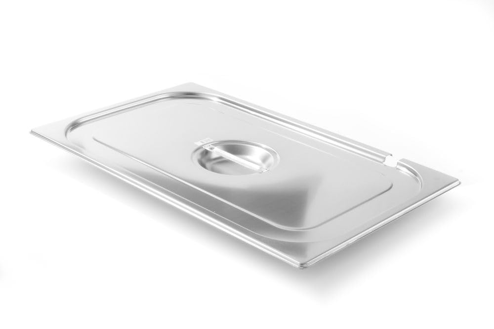 HENDI Coperchio Gastronorm GN 1/1 con incavo per mestolo, Kitchen Line, resistenza termica -40 °C a 250 °C, 530x325mm, spessore 0,7mm, acciaio inox