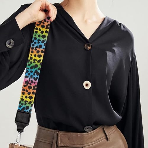 Image of TODIYADDU Gradient Leopard Bag Straps Replacement Crossbody for Gifts Sports Easter Comfortable Handbag Strap Wide Adjustable Purse Strap Purse Straps for Purses Suitable for Women Men
