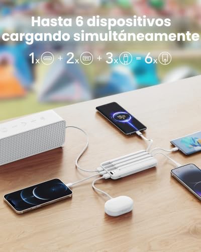 Power bank 20000 mAh Charmast con cables integrados para iPhone 3