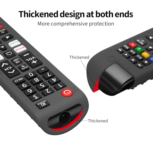 Image of Oboe Silicone TV Remote Cover Compatible with Samsung Smart TV BN59-01315 /L inferieurCase with Lanyard (F-Dark Grey) [Remote NOT Included]