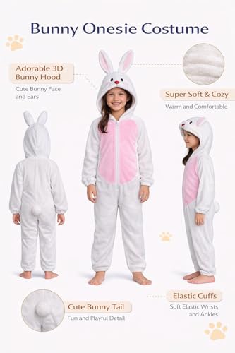 Image of Raj Costume Animal Fancy Dress Costume for Boys & Girls | Hooded Full Body Wildlife Zoo Animal Jumpsuit | Soft Costume for School Function, Fancy Dress, Halloween, Birthday, Cosplay & Role Play