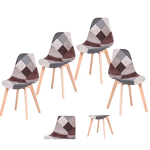 silla de oficina, silla decorativa, silla de comedor, silla reclinable, sala de estar, juego de sillas de comedor de 4 patas de silla de madera maciza de lino Cover