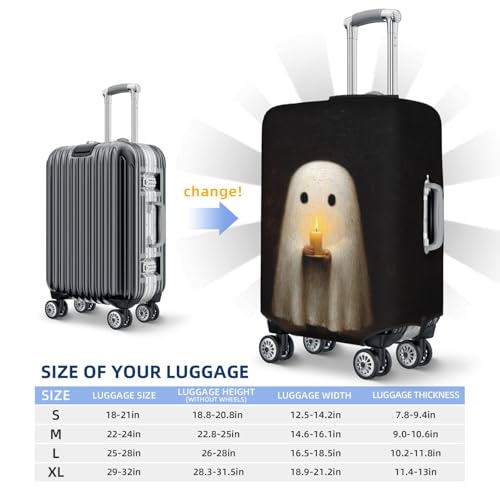 Cute Ghost Holding A Candle Elastic Travel Luggage Covers Dustproof Scratch-Resistant Suitcase Protector Fit 22-24 Inch4