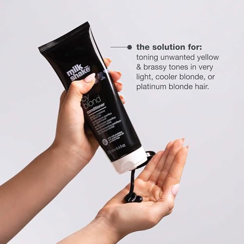 milk_shake | Icy Blond Conditioner 250 ml, Spezieller Anti-Gelb Conditioner für blondes oder gebleichtes Haar, mit schwarzem Pigment, Made in Italy