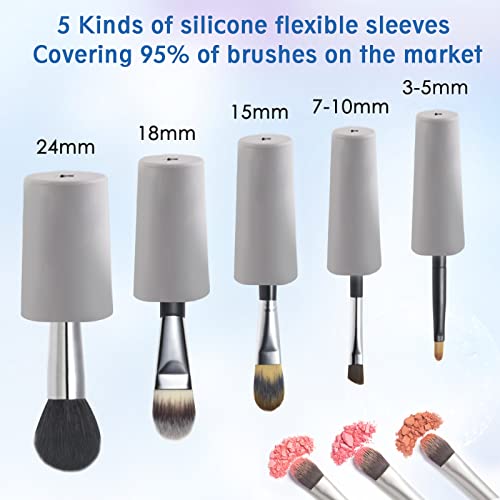 Kingdo Eletric Makeup Brush Cleaner Dryer Machine, Usb Rechargeable Cosmetic Brushes Cleaner Machine With Automatic Brush Spinner And Foldable Silicone Tank For Different Size Brushes Set, Orange #TOP4