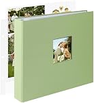1DOT2 12x12 Inch Large 3 Ring DIY Scrapbook Photo Album with 40 Plastic Sleeves 80 White Pages Linen Cover Blank Scrapbooks, 12 x 12 Scrap Book Albums for Baby Travel Wedding kids(Sage Green)