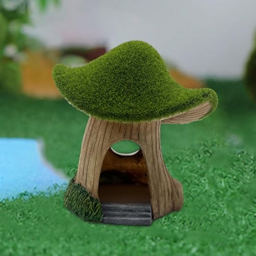Maison à Champignons pour Aquarium en Résine - Décoration Grotte Cachée Modèle A - 6