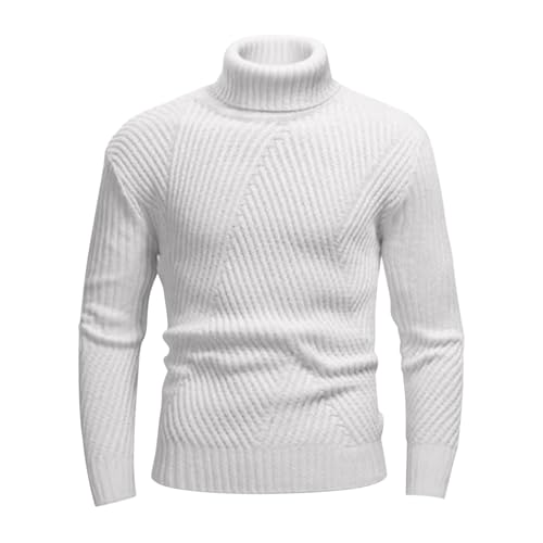 Mens Turtleneck Sweater Slim Fit Cable Knitted Casual Pullover Lightweight Ribbed Fall Winter Long Sleeve Sweaters3