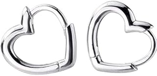 Love Heart Shaped Small Hoop Sleeper Earrings for Women Teen Girls S925 Sterling Silver 14K Daith Heart Cartilage Tragus Cute Minimalist Dainty Hoops Jewellery Gift Best Friend Kids Bridemaid