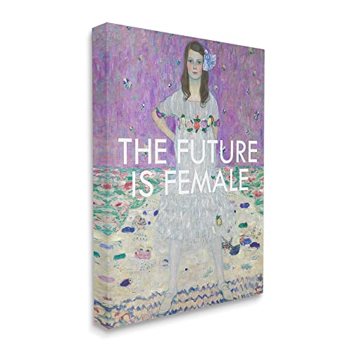Stupell Industries The Future is Female Vintage Girl Powerful Stance Canvas Wall Art, 36 x 48, Off- White3