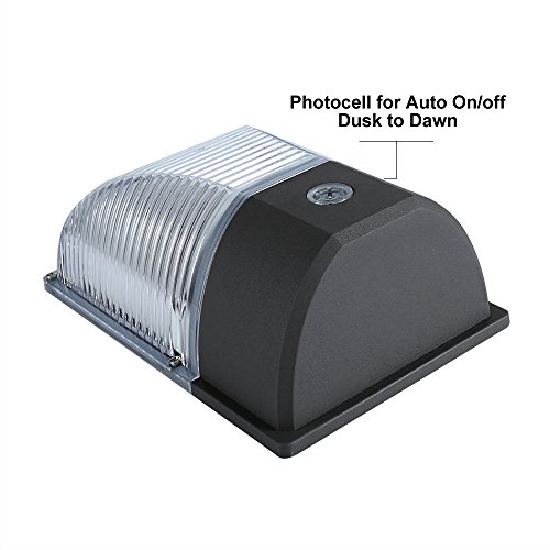 Timeled 26W Led Wall Pack Light, Outdoor Led Wall Mount Light, 3000Lm Dusk To Dawn Photocell Wall Pack Light, Exterior Street & Area Lighting For Garage Garden Yard, Clear Lens (2 Pack) #TOP2