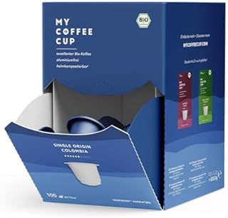 My Coffee Cup – MEGA BOX SINGLE ORIGIN COLOMBIA – BIO-KAFFEE I 100 Kaffeekapseln für Nespresso®³-Kapselmaschinen I 100% heim- und gartenkompostierbare I nachhaltig – 0% Alu
