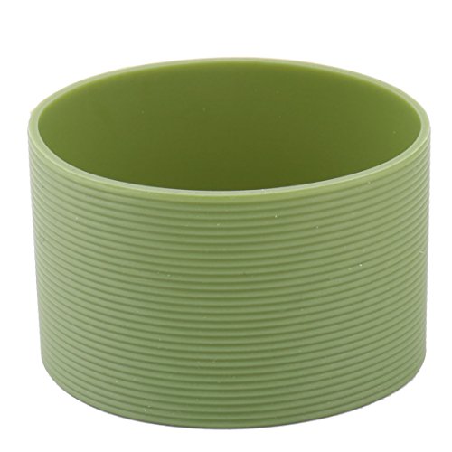 Sourcingmap Silicone Outdoor Round Nonskid Water Bottle Mug Cup Sleeve Cover 6.5cm Dia Army Green