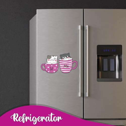 Image of Bhai Please You and Me Wooden Fridge Magnet | Romantic Couple Fridge Magnet for Husband, Wife, Boyfriend & Girlfriend | Valentines Fridge Decoration Items | 1 Piece