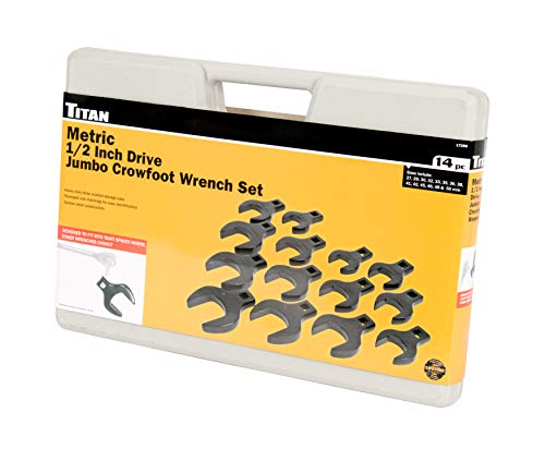 Titan 17299 14-Piece 1/2-Inch Drive Metric Jumbo Crowsfoot Wrench Set, Factory, 14pc Metric - Image 2