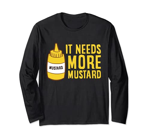 Botella de mostaza que necesita más mostaza amarilla mostaza Manga Larga
