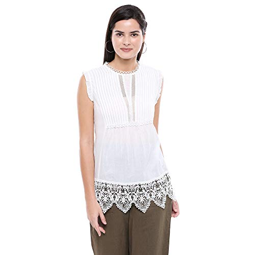 Image of VERO MODA Womens Round Neck Lace Top
