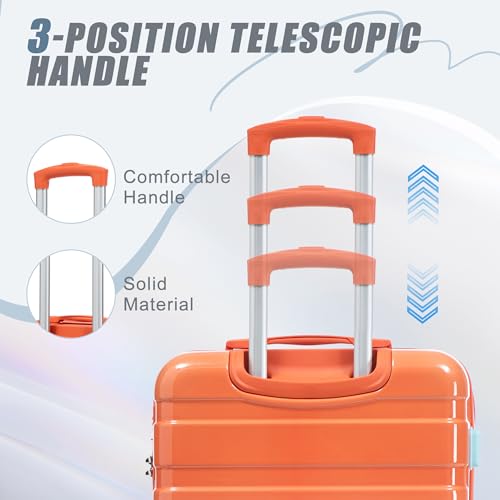 Image of Hardshell Luggage, Durable PC Suitcase with Double Spinner Wheels, 20 /24 /28